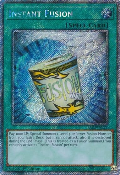 Instant Fusion Platinum Secret Rare Quarter Century Bonanza Yu-Gi-Oh! card
