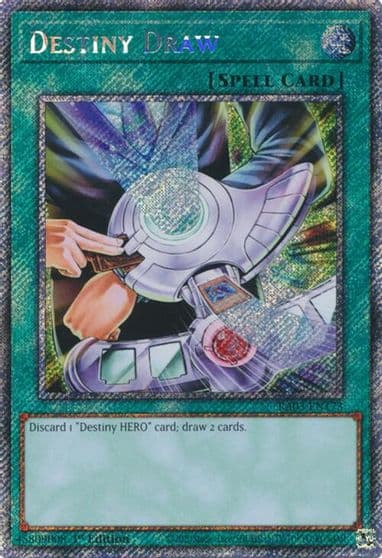 Destiny Draw Platinum Secret Rare Quarter Century Bonanza Yu-Gi-Oh! card