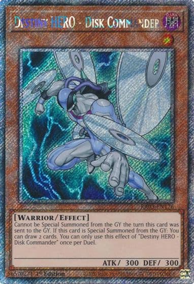 Destiny HERO Disk Commander Platinum Secret Rare Quarter Century Bonanza Yu-Gi-Oh! card