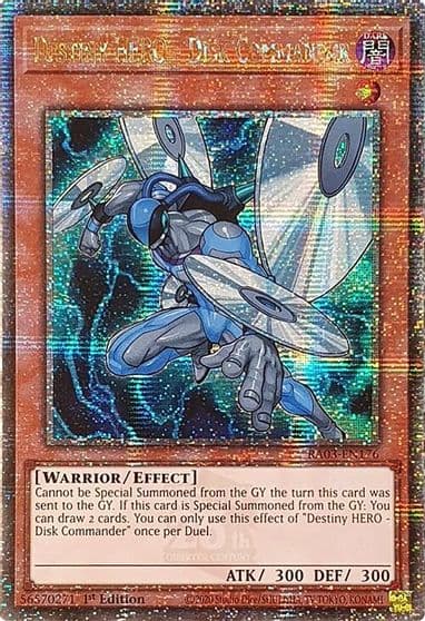 Destiny HERO Disk Commander Quarter Century Secret Rare Quarter Century Bonanza Yu-Gi-Oh! card