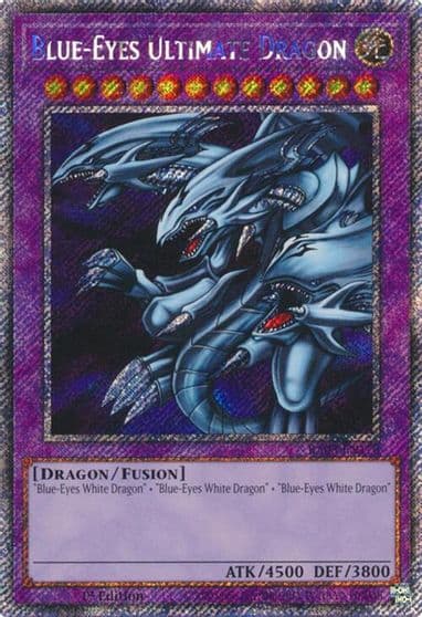 Blue Eyes Ultimate Dragon Platinum Secret Rare Quarter Century Bonanza Yu-Gi-Oh! card