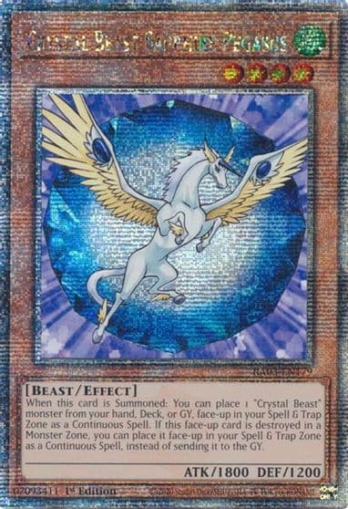 Crystal Beast Sapphire Pegasus Quarter Century Secret Rare Quarter Century Bonanza Yu-Gi-Oh! card