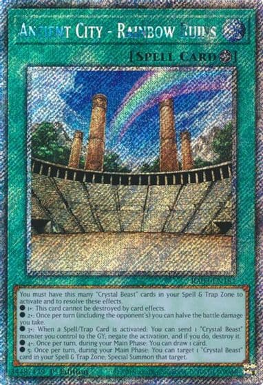Ancient City Rainbow Ruins Platinum Secret Rare Quarter Century Bonanza Yu-Gi-Oh! card