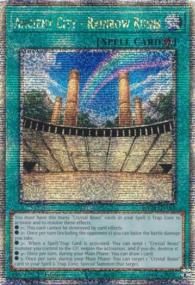 Ancient City Rainbow Ruins Quarter Century Secret Rare Quarter Century Bonanza Yu-Gi-Oh! card