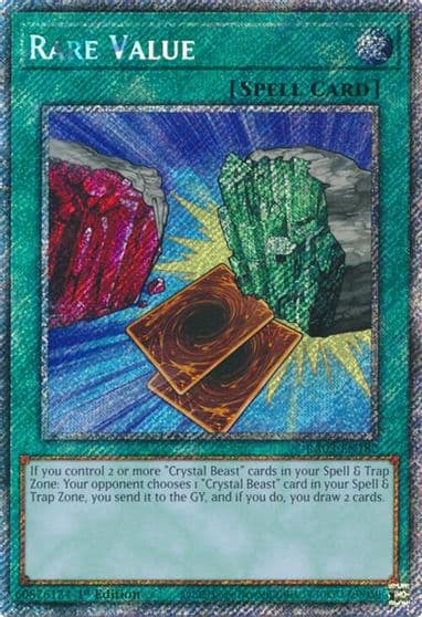Rare Value Platinum Secret Rare Quarter Century Bonanza Yu-Gi-Oh! card