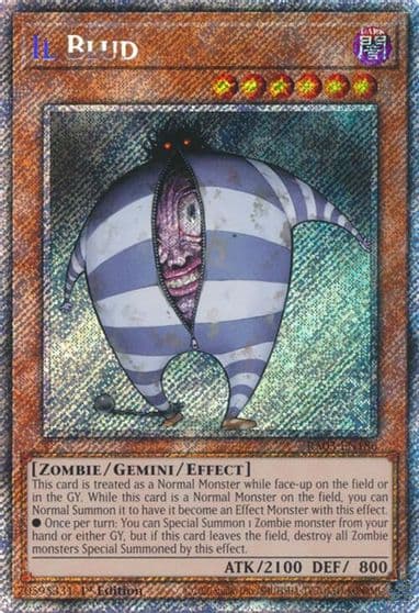 Il Blud Platinum Secret Rare Quarter Century Bonanza Yu-Gi-Oh! card