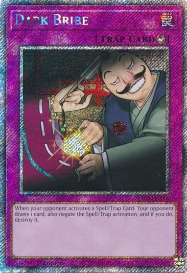 Dark Bribe Platinum Secret Rare Quarter Century Bonanza Yu-Gi-Oh! card