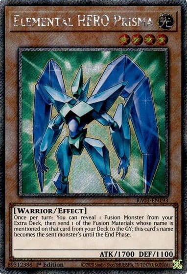 Elemental HERO Prisma Platinum Secret Rare Quarter Century Bonanza Yu-Gi-Oh! card