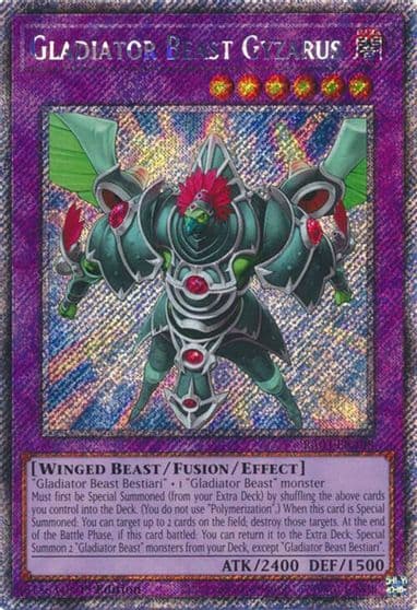 Gladiator Beast Gyzarus Platinum Secret Rare Quarter Century Bonanza Yu-Gi-Oh! card