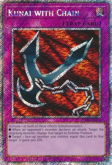 Kunai with Chain Platinum Secret Rare Quarter Century Bonanza Yu-Gi-Oh! card