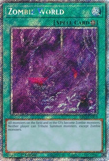 Zombie World Platinum Secret Rare Quarter Century Bonanza Yu-Gi-Oh! card