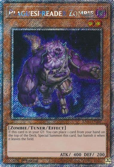 Plaguespreader Zombie Platinum Secret Rare Quarter Century Bonanza Yu-Gi-Oh! card