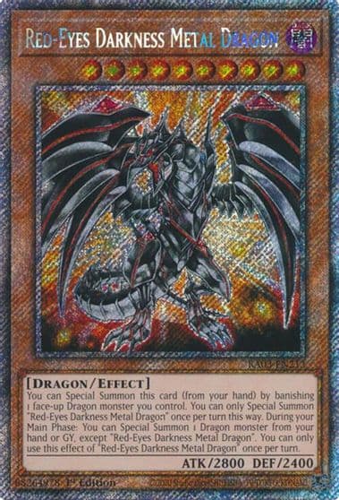 Red Eyes Darkness Metal Dragon Platinum Secret Rare Quarter Century Bonanza Yu-Gi-Oh! card