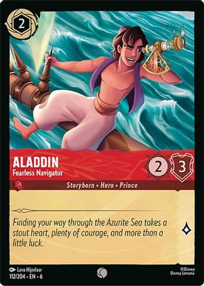 Aladdin Fearless Navigator Azurite Sea Lorcana card