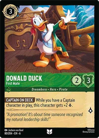 Donald Duck First Mate Azurite Sea Lorcana card
