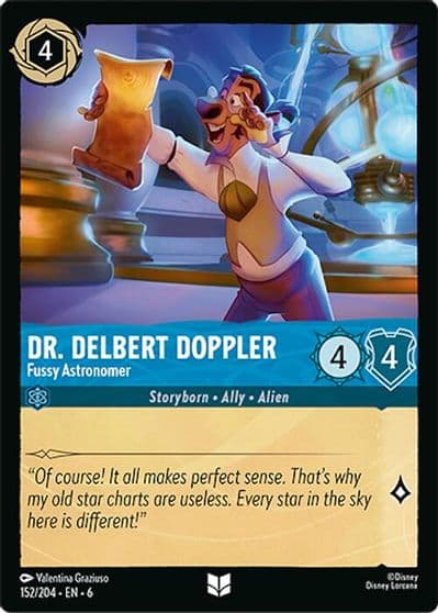 Dr Delbert Doppler Fussy Astronomer Azurite Sea Lorcana card