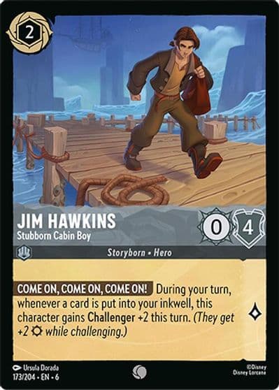 Jim Hawkins Stubborn Cabin Boy Azurite Sea Lorcana card
