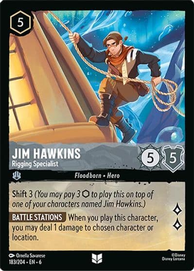 Jim Hawkins Rigging Specialist Azurite Sea Lorcana card