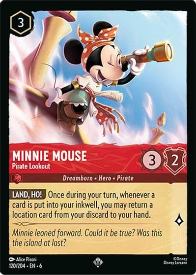 Minnie Mouse Pirate Lookout Azurite Sea Lorcana card
