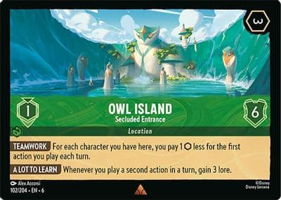 Owl Island Secluded Entrance Azurite Sea Lorcana card