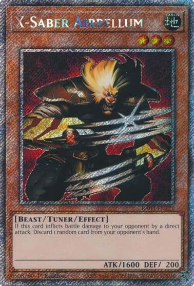 X Saber Airbellum Platinum Secret Rare Quarter Century Bonanza Yu-Gi-Oh! card