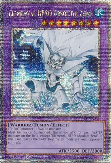 Elemental HERO Absolute Zero Quarter Century Secret Rare Quarter Century Bonanza Yu-Gi-Oh! card