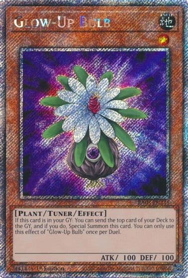 Glow Up Bulb Platinum Secret Rare Quarter Century Bonanza Yu-Gi-Oh! card