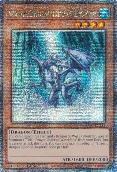 Stream Dragon Ruler of Droplets Quarter Century Secret Rare Quarter Century Bonanza Yu-Gi-Oh! card