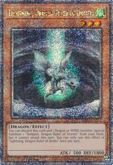 Lightning Dragon Ruler of Drafts Quarter Century Secret Rare Quarter Century Bonanza Yu-Gi-Oh! card