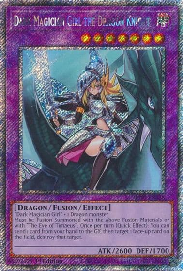 Dark Magician Girl the Dragon Knight Platinum Secret Rare Quarter Century Bonanza Yu-Gi-Oh! card