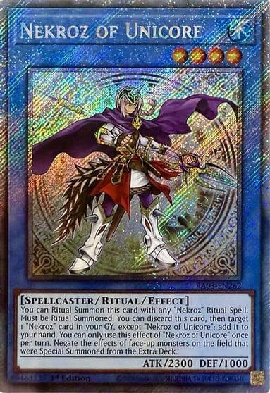 Nekroz of Unicore Platinum Secret Rare Quarter Century Bonanza Yu-Gi-Oh! card