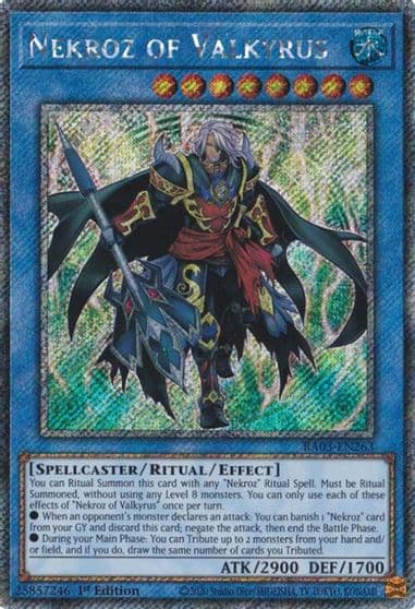 Nekroz of Valkyrus Platinum Secret Rare Quarter Century Bonanza Yu-Gi-Oh! card