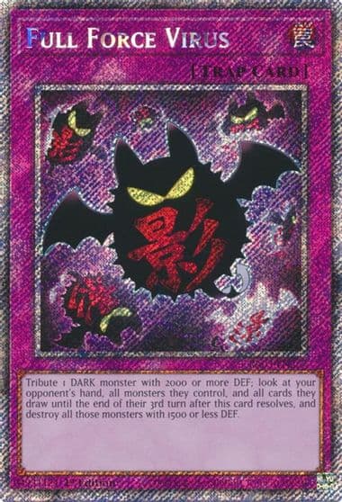 Full Force Virus Platinum Secret Rare Quarter Century Bonanza Yu-Gi-Oh! card