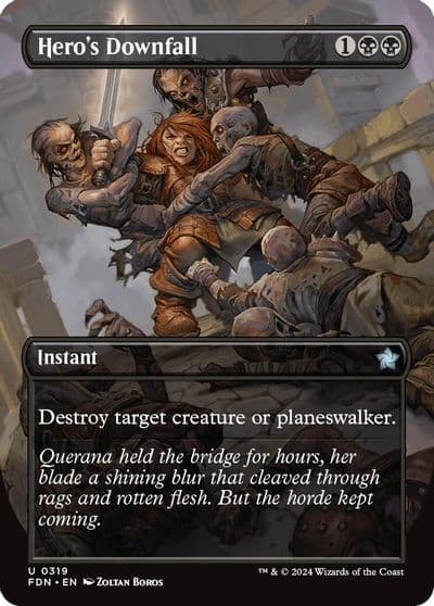 Heros Downfall Borderless Foundations Magic card