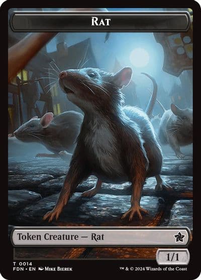 Rat 0014 Zombie Double Sided Token Foundations Magic card