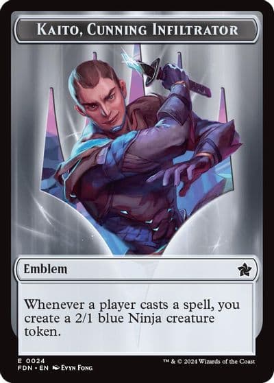 Emblem Kaito Cunning Infiltrator Ninja Doubled Sided Token Foundations Magic card