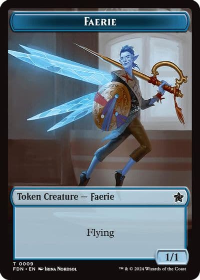 Faerie Fish Doubled Sided Token Foundations Magic card