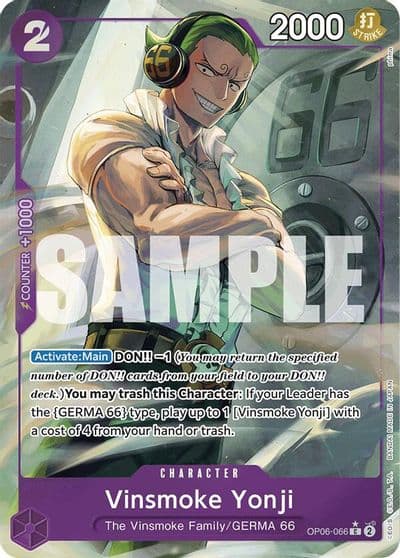 Vinsmoke Yonji OP06 066 Full Art Premium Booster -The Best- One Piece card