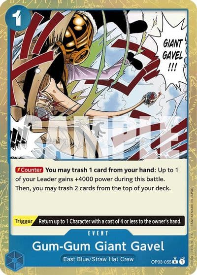 Gum Gum Giant Gavel Textured Foil Premium Booster -The Best- One Piece card
