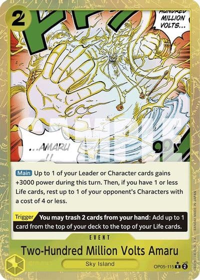 Two Hundred Million Volts Amaru Textured Foil Premium Booster -The Best- One Piece card