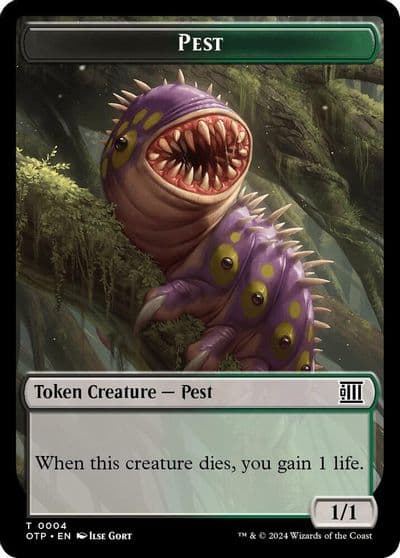 Pest Plot Double Sided Token Outlaws of Thunder Junction: Breaking News Magic card