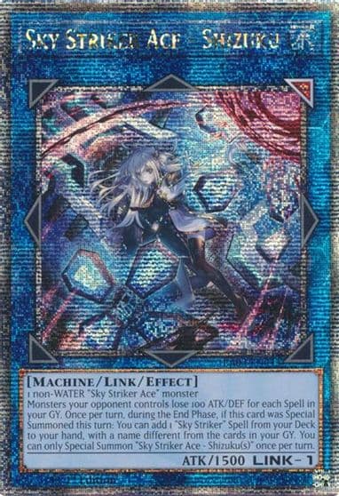 Sky Striker Ace Shizuku Alternate Art Quarter Century Secret Rare Quarter Century Bonanza Yu-Gi-Oh! card