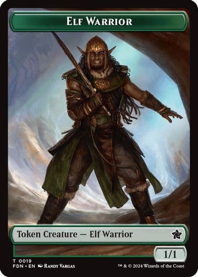 Elf Warrior Rat 0030 Double Sided Token Foundations Magic card