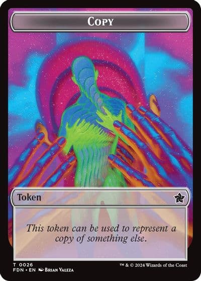 Copy Human Double Sided Token Foundations Magic card