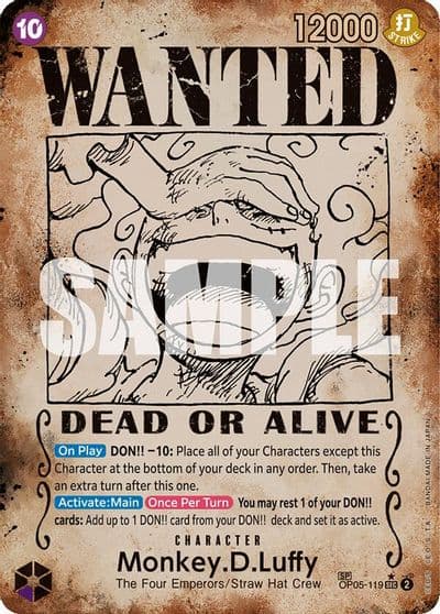 MonkeyDLuffy Wanted Poster Emperors in the New World One Piece card