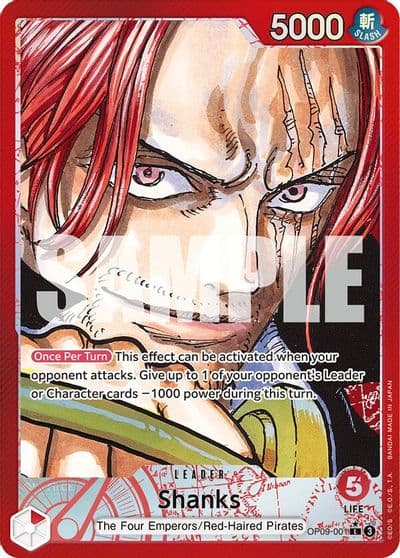 Shanks 001 Parallel Emperors in the New World One Piece card