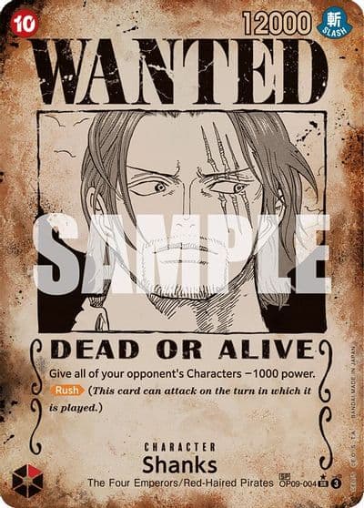 Shanks 004 Wanted Poster Emperors in the New World One Piece card