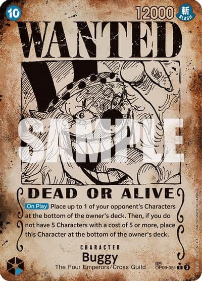 Buggy 051 Wanted Poster Emperors in the New World One Piece card