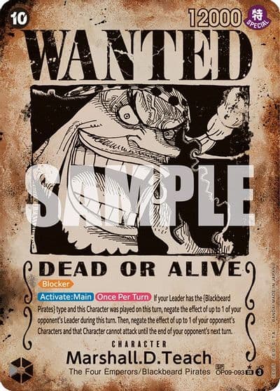 MarshallDTeach 093 Wanted Poster Emperors in the New World One Piece card