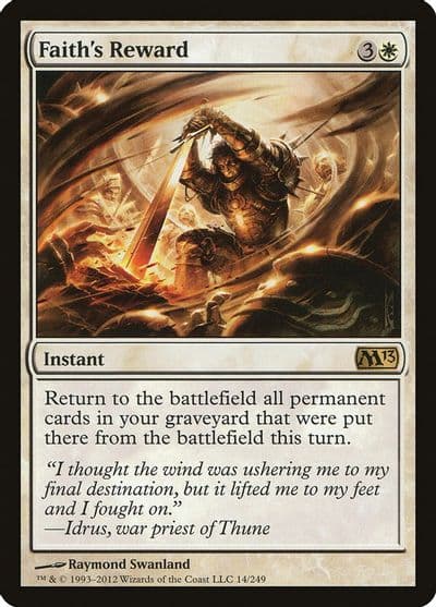 Faiths Reward Magic 2013 (M13) Magic card